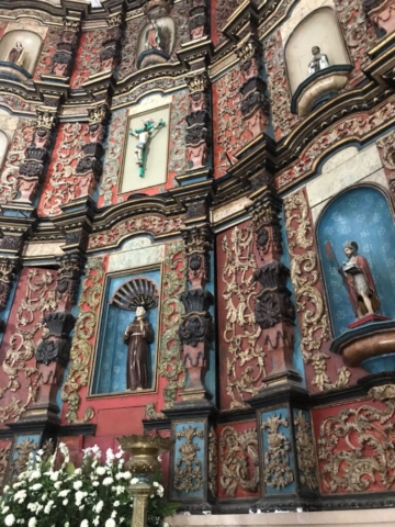 Ornate church wall with statues